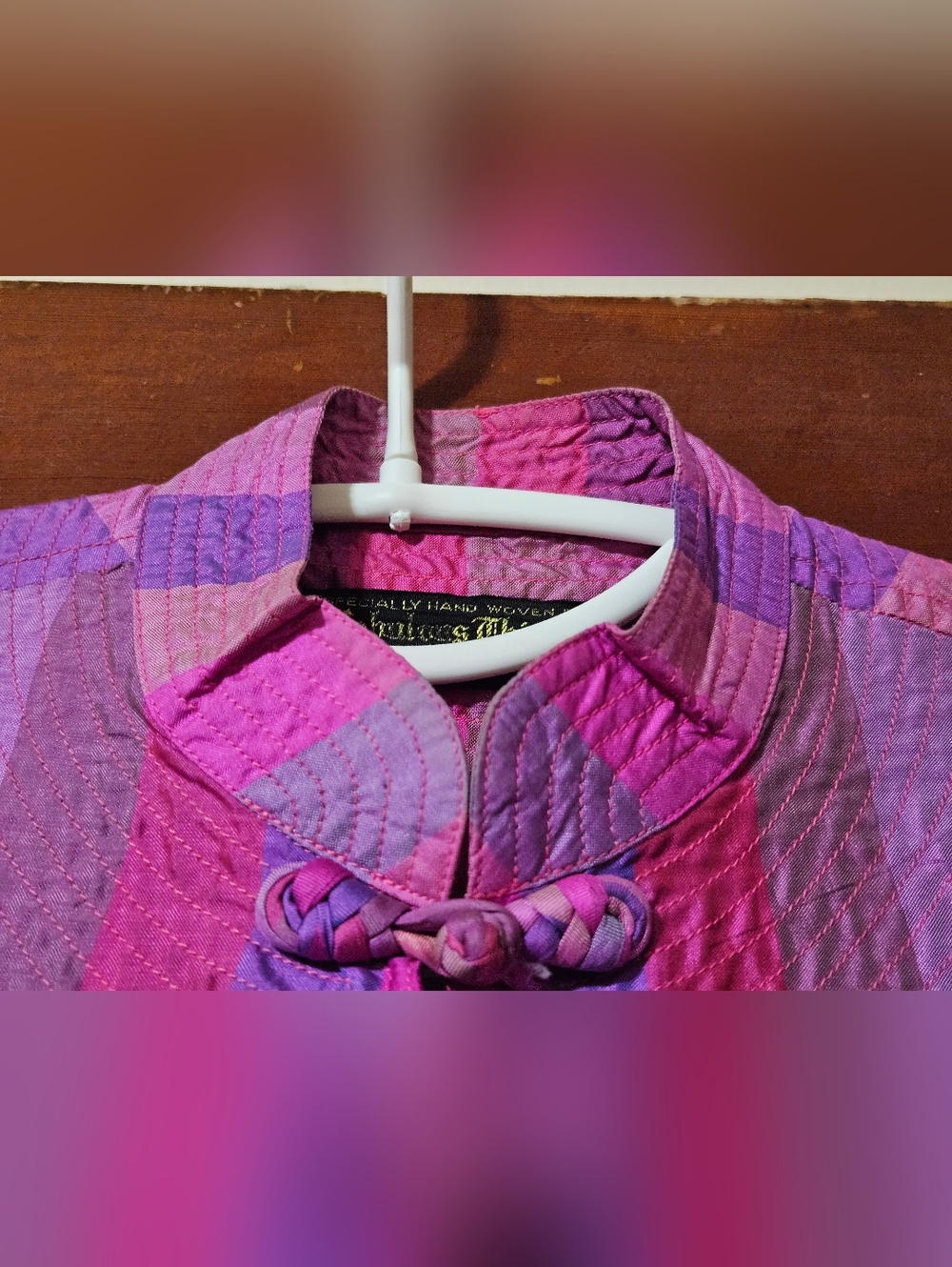 Fabulous Things Colorful Striped Hand Woven 100% Thai Silk Jacket Coat Size S - Picture 5 of 13